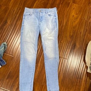 light wash blue pair of old navy jeans